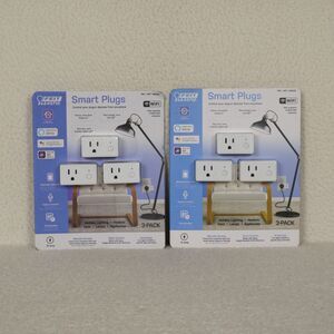 Lot of 2 Feit Electric 3-Pack Wi-Fi Smart Plugs Alexa Google Siri 1368338 Sealed